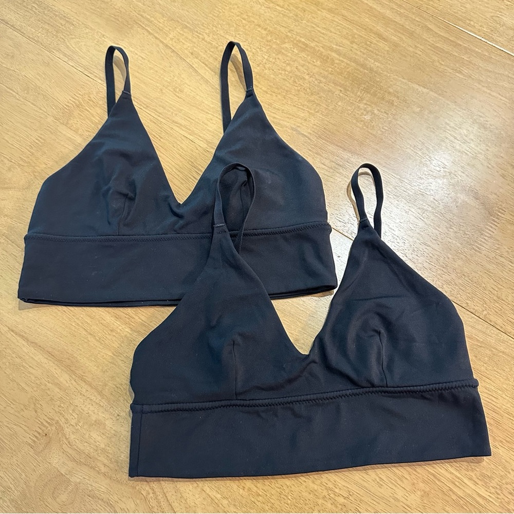 Aerie Lot of 2 Black Chill. Play. Move. Bralettes Size Medium